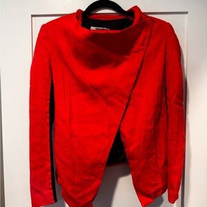 Helmut Lang red and black linen blazer jacket size 0